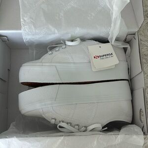 superga white platform sneakers